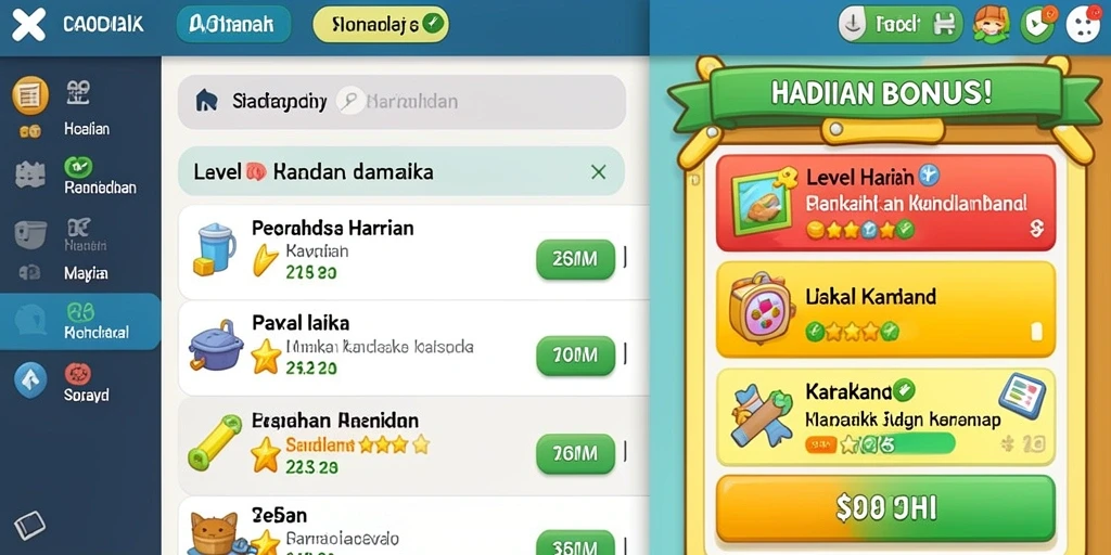 Tampilan permainan yang menarik dan penuh warna.