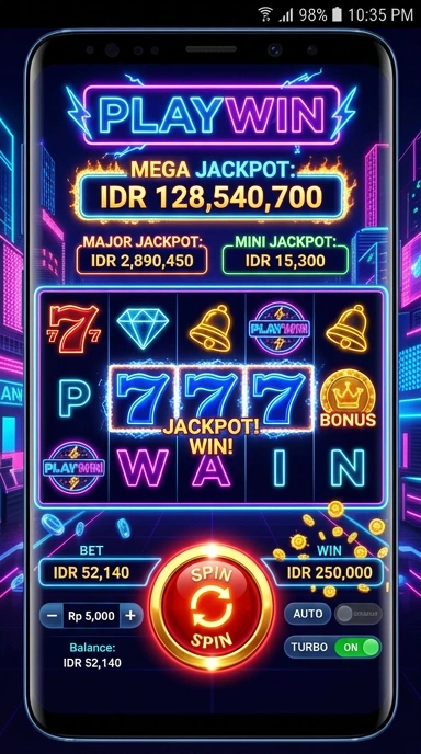 Cuplikan layar menu unduhan playwin untuk perangkat Android